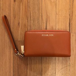 Large Phone Leather Wristlet Wallet